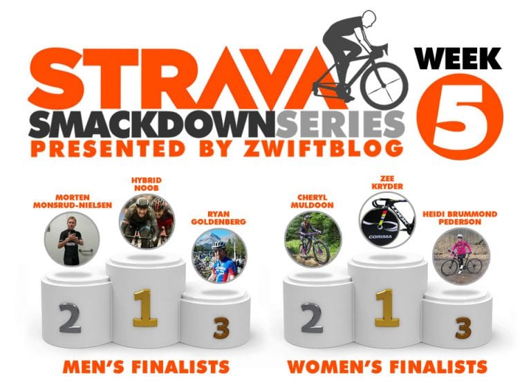 Strava Smackdown Series week 5 winners