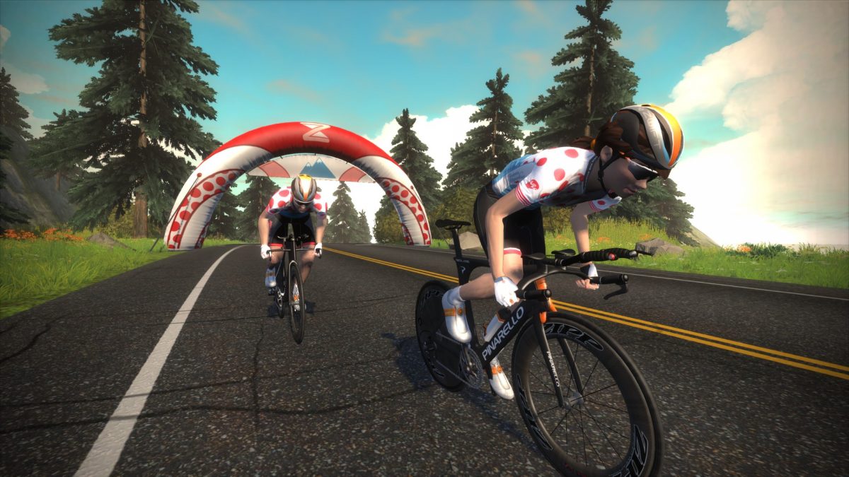 Sprint, KOM, and Lap Leader Jerseys in Zwift