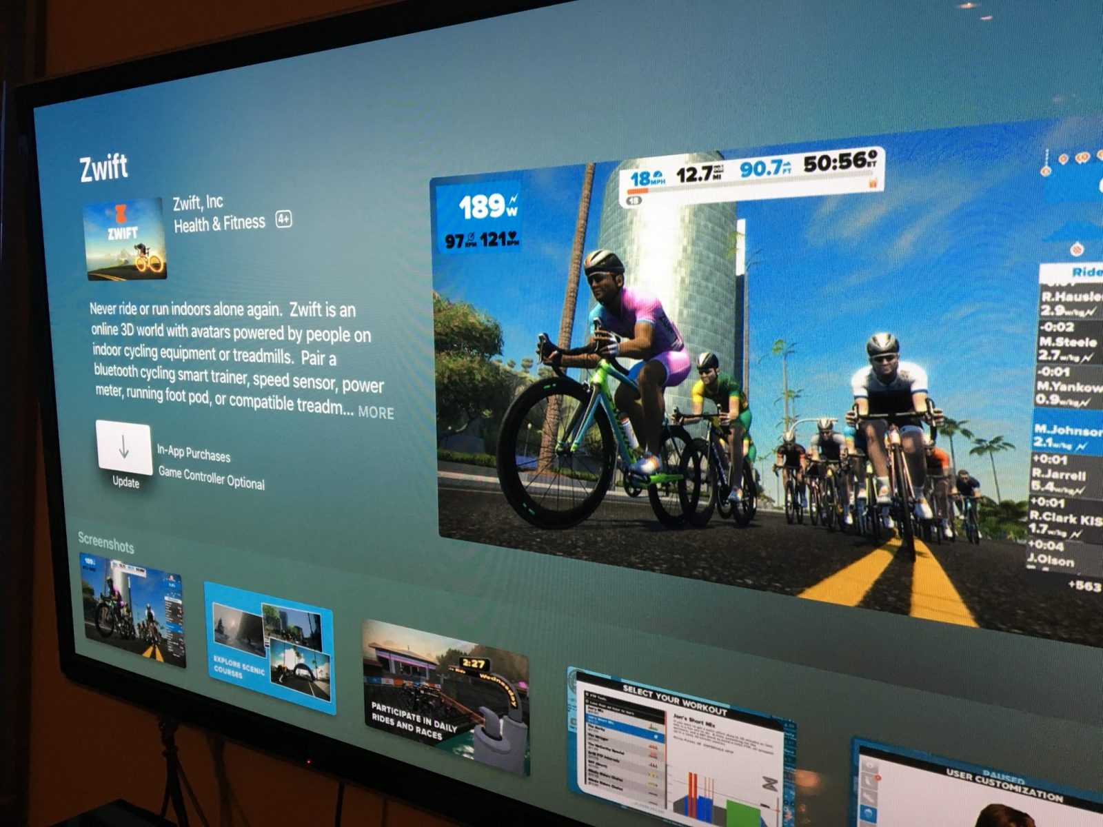 Zwift apple tv online apple watch heart rate