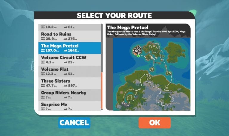 Watopia “Mega Pretzel” Route Details