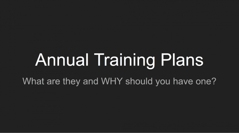 Annual Training Plans: What they are and why you should have one
