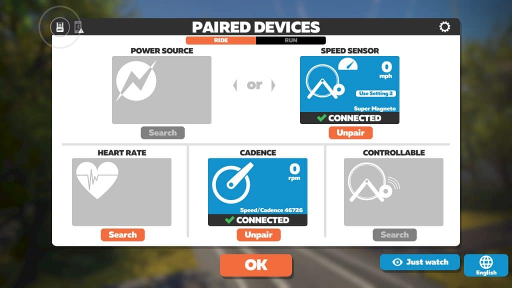 zwift compatible speed and cadence sensors