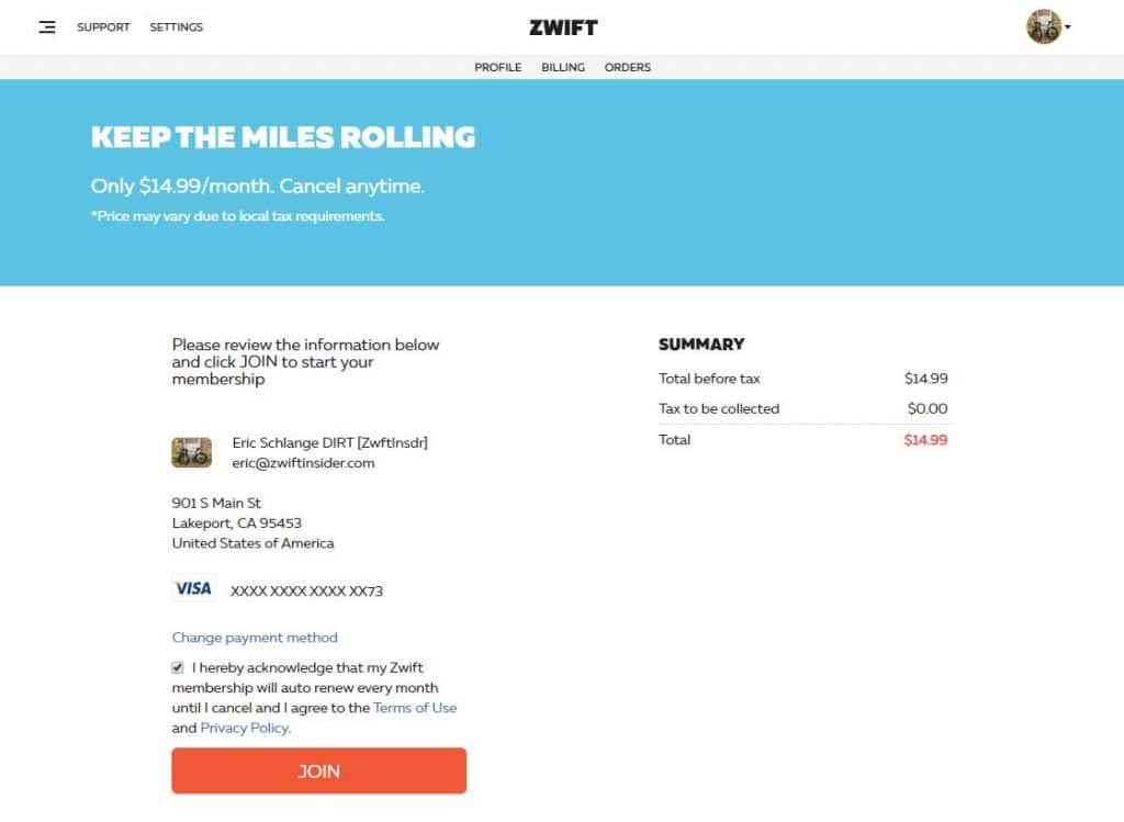 zwift subscription price