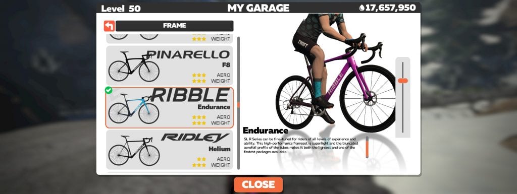 zwift frames and wheels