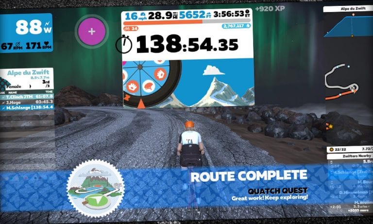 Riding Watopia’s “Quatch Quest”