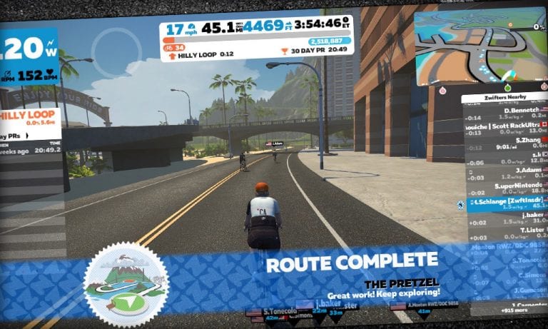 Riding Watopia’s “The Pretzel”