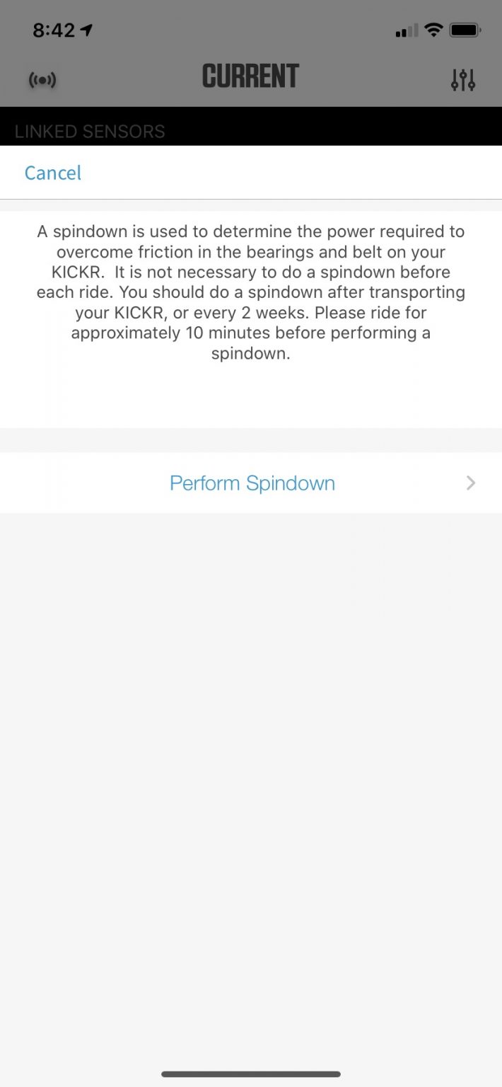 advanced spindown kickr snap