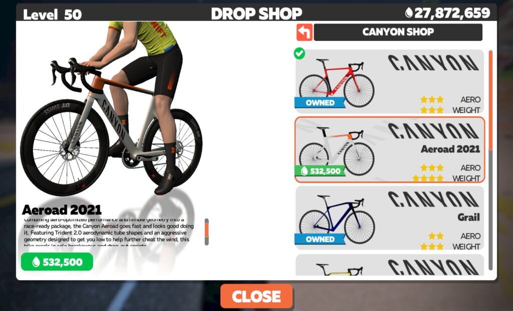 Zwift on sale canyon aeroad