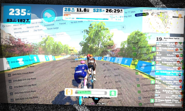 Want to try a Boost Mode Zwift race? Find your event on ZwiftHacks!