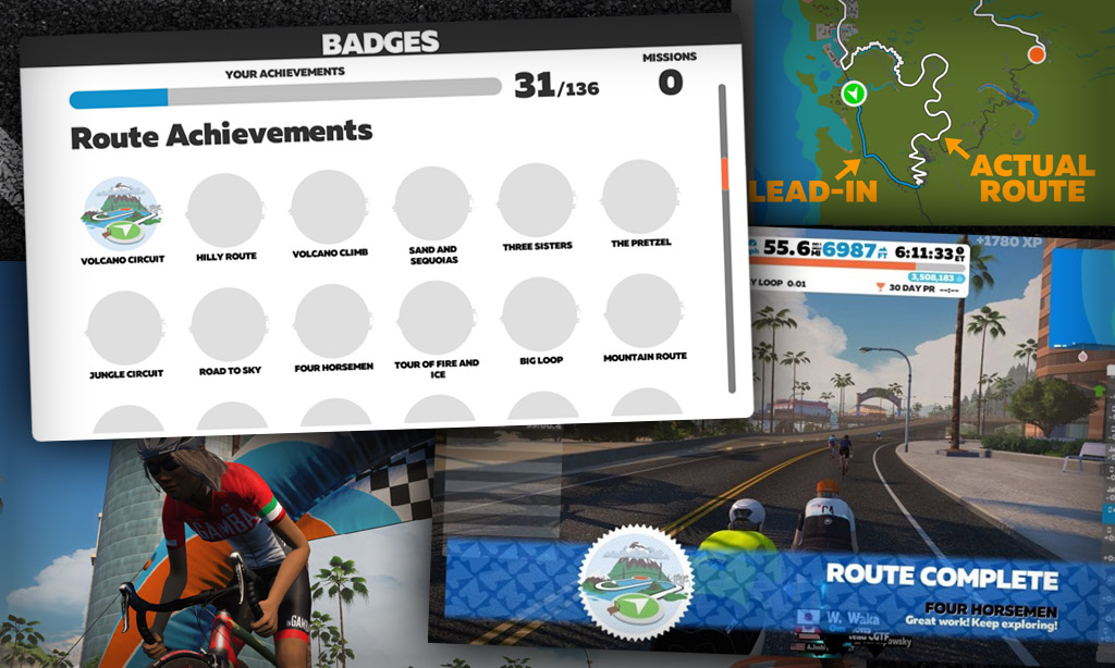 Sæt tøj væk ophavsret Footpad All About Cycling Route Achievement Badges in Zwift | Zwift Insider