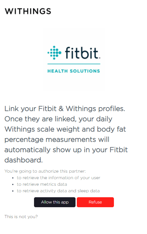 withings scale fitbit