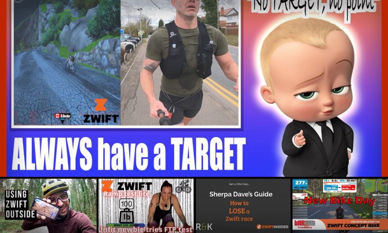 Top 5 Zwift Videos: Training Targets, Losing Races, and Zwifting Outdoors