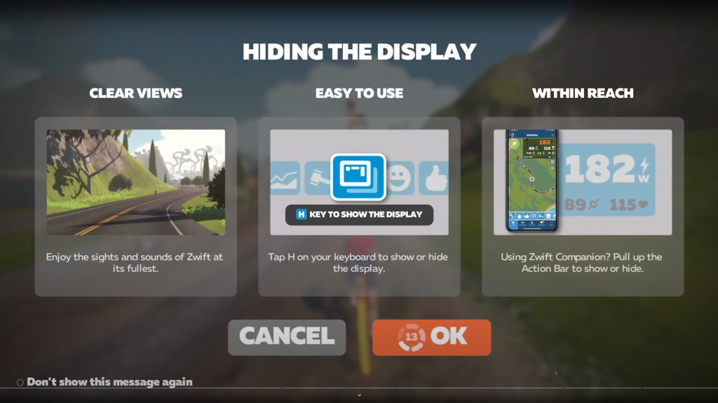 Zwift Teases “Hide the Display Mode”