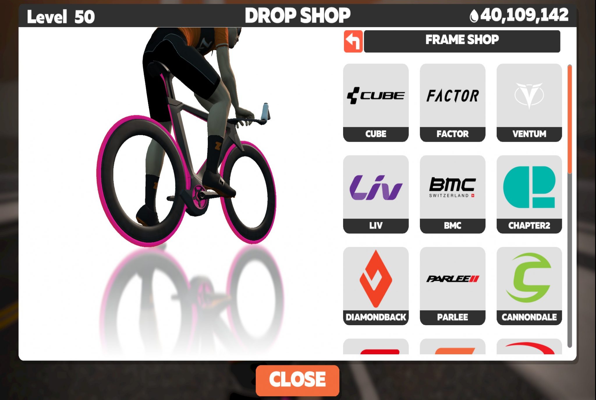 zwift frames and wheels