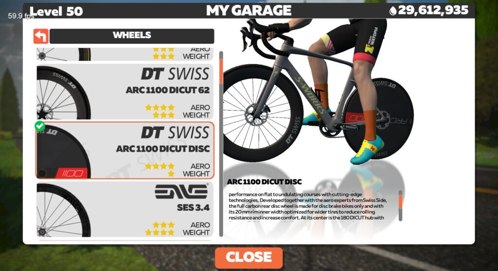 Canyon 2024 aeroad zwift