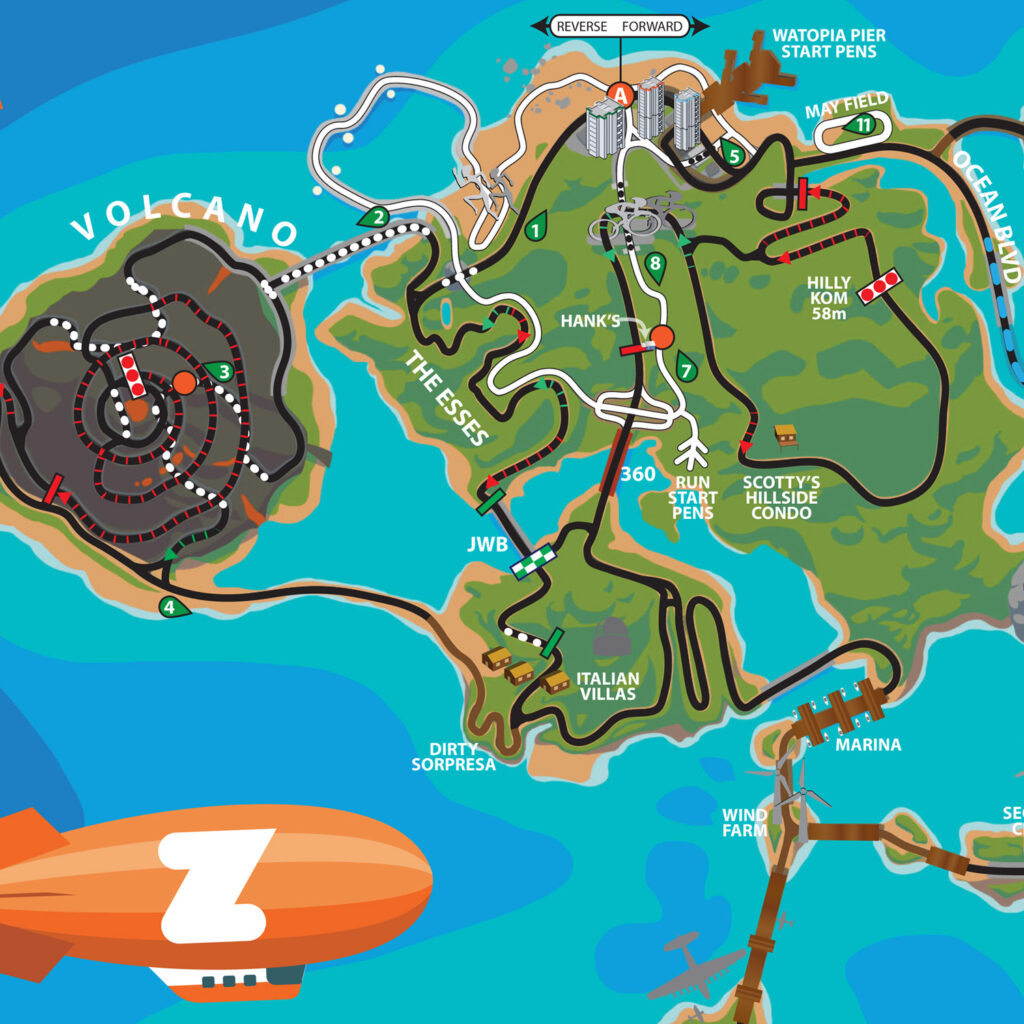 Watopia Map Poster V2 15 Now Shipping Zwift Insider