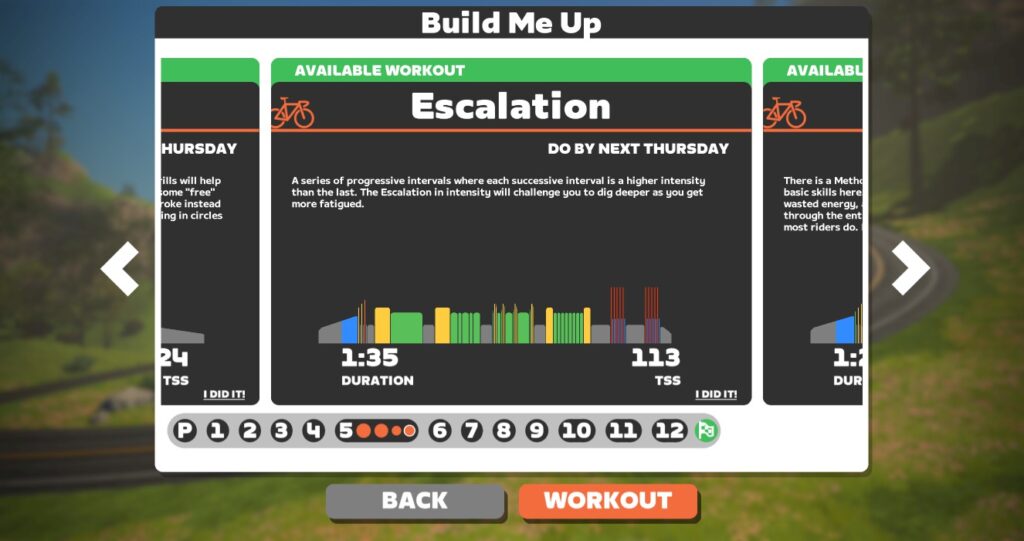 Zwift workouts: Back To Fitness » Week 8 » 2. Over Under's 4x 4min