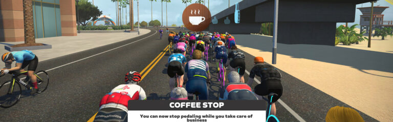 Coming Soon to Zwift: Take a Quick Break with “Coffee Stop”