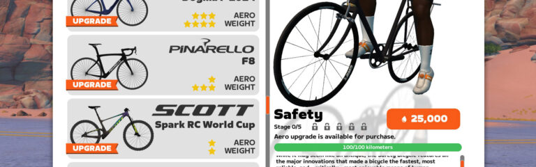 All About Zwift’s New “Bike Upgrades” Functionality