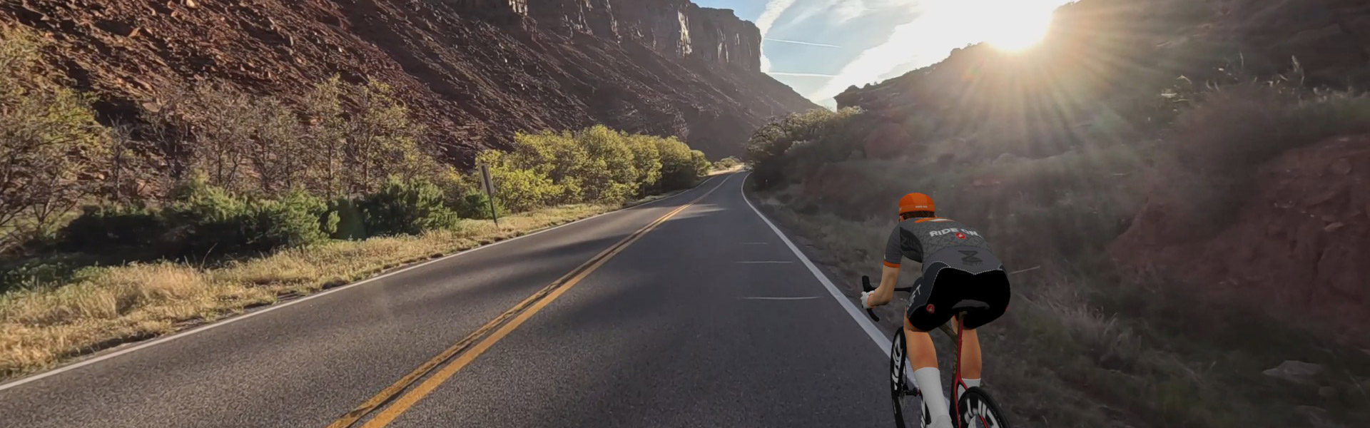 Colorado River Sunrise (Southern Utah) Zwift Video Route Details Header Image